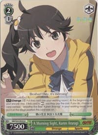A Morning Sight, Karen Araragi - NISEMONOGATARI - Weiss Schwarz card