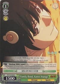 Family Bond, Karen Araragi - NISEMONOGATARI - Weiss Schwarz card