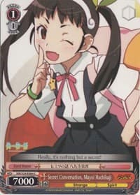 Secret Conversation, Mayoi Hachikuji - NISEMONOGATARI - Weiss Schwarz card