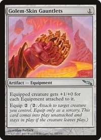 Golem-Skin Gauntlets - Mirrodin - Magic: The Gathering card