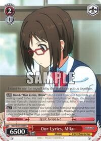 Our Lyrics, Miku - The iDOLM@STER Cinderella Girls - Weiss Schwarz card