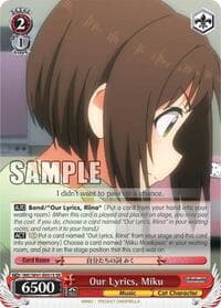 Our Lyrics, Miku (SR) - The iDOLM@STER Cinderella Girls - Weiss Schwarz card