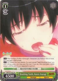Brushing Teeth, Karen Araragi (TD) - NISEMONOGATARI - Weiss Schwarz card