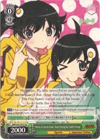 Heroes of Justice Game, Karen Araragi & Tsukihi Araragi - NISEMONOGATARI - Weiss Schwarz card