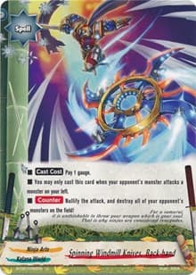 Spinning Windmill Knives, Back-hand - Cyber Ninja Squad - Future Card BuddyFight card