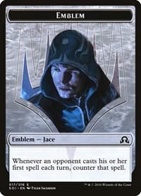 Emblem - Jace, Unraveler of Secrets - Shadows over Innistrad - Magic: The Gathering card