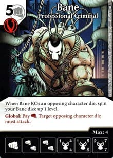 Bane - Professional Criminal - World's Finest - Dice Masters card