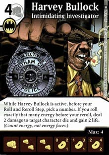 Harvey Bullock - Intimidating Investigator - World's Finest - Dice Masters card