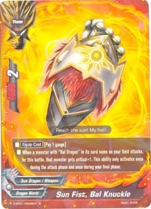 Sun Fist, Bal Knuckle - Unleash! Impact Dragon!! - Future Card BuddyFight card
