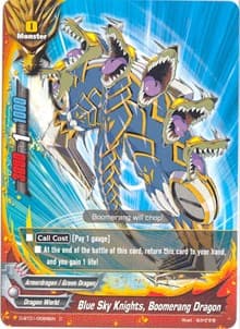 Blue Sky Knights, Boomerang Dragon - Unleash! Impact Dragon!! - Future Card BuddyFight card