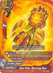Sun Fist, Burning Sun - Unleash! Impact Dragon!! - Future Card BuddyFight card