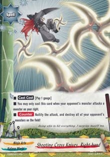 Shooting Cross Knives, Right-hand - Trial Deck: Ninja Onslaught - Future Card BuddyFight card