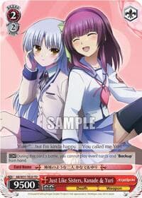Just Like Sisters, Kanade & Yuri - Angel Beats! Re:Edit - Weiss Schwarz card