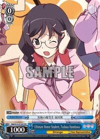 Ultimate Honor Student, Tsubasa Hanekawa - BAKEMONOGATARI - Weiss Schwarz card