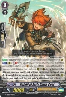 Knight of Early Dawn, Coel - G-Start Deck 2: Knight of the Sun - Cardfight Vanguard card