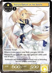 Sacred Knight of the South - Battle for Attoractia - Force of Will card