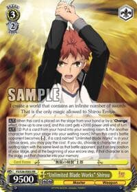 "Unlimited Blade Works" Shirou - Fate/stay night [Unlimited Blade Works] Vol. II - Weiss Schwarz card