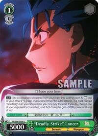 "Deadly Strike" Lancer - Fate/stay night [Unlimited Blade Works] Vol. II - Weiss Schwarz card