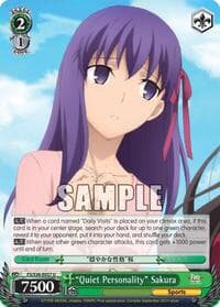"Quiet Personality" Sakura - Fate/stay night [Unlimited Blade Works] Vol. II - Weiss Schwarz card