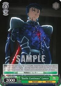 "Battle Continues" Lancer - Fate/stay night [Unlimited Blade Works] Vol. II - Weiss Schwarz card