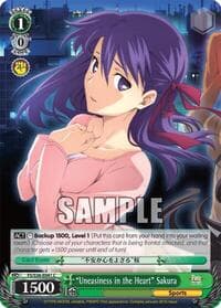 "Uneasiness in the Heart" Sakura - Fate/stay night [Unlimited Blade Works] Vol. II - Weiss Schwarz card