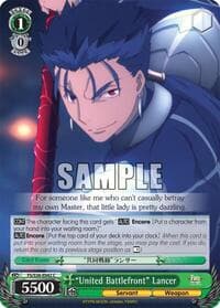 "United Battlefront" Lancer - Fate/stay night [Unlimited Blade Works] Vol. II - Weiss Schwarz card