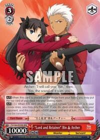 "Lord and Retainer" Rin & Archer (RRR) - Fate/stay night [Unlimited Blade Works] Vol. II - Weiss Schwarz card