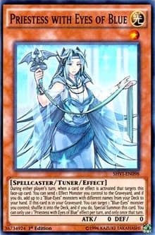 Priestess with Eyes of Blue - Shining Victories - YuGiOh card