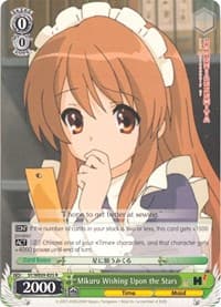 Mikuru Wishing Upon the Stars - The Melancholy of Haruhi Suzumiya Extra Booster - Weiss Schwarz card