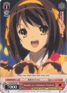 Haruhi at a Summer Festival (Foil) - The Melancholy of Haruhi Suzumiya Extra Booster - Weiss Schwarz card