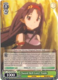 "Sword Skill Lore" Yuuki - Sword Art Online II Vol.2 - Weiss Schwarz card