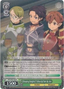 "Sleeping Knights" Talken & Nori & Jun (Parallel Foil) - Sword Art Online II Vol.2 - Weiss Schwarz card