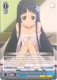 Providing Information, Yui - Sword Art Online II Vol.2 - Weiss Schwarz card