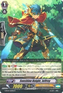 Sunshine Knight, Jeffrey - G-BT07: Glorious Bravery of Radiant Sword - Cardfight Vanguard card
