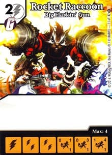 Rocket Raccoon - Big Flarkin' Gun - Civil War - Dice Masters card