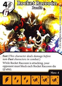 Rocket Raccoon - Bandit - Civil War - Dice Masters card
