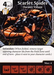 Scarlet Spider - Former Villain - Civil War - Dice Masters card