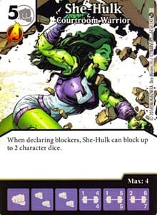 She-Hulk - Courtroom Warrior - Civil War - Dice Masters card