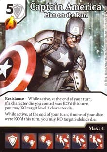 Captain America - Man on the Run - Civil War - Dice Masters card