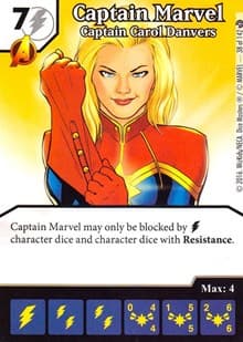 Captain Marvel - Captain Carol Danvers - Civil War - Dice Masters card