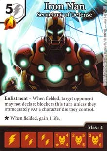 Iron Man - Secretary of Defense - Civil War - Dice Masters card