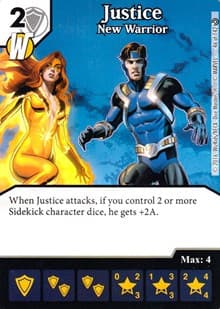 Justice - New Warrior - Civil War - Dice Masters card