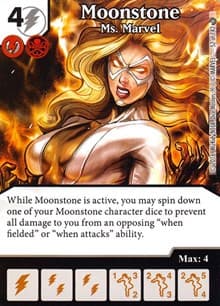 Moonstone - Ms. Marvel - Civil War - Dice Masters card