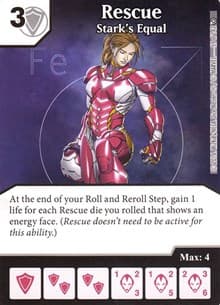 Rescue - Stark's Equal - Civil War - Dice Masters card