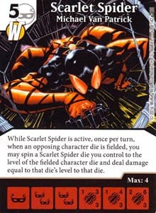 Scarlet Spider - Michael Van Patrick - Civil War - Dice Masters card