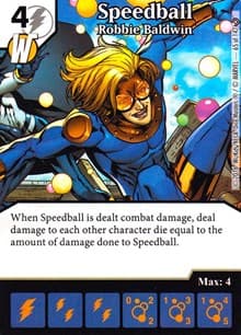 Speedball - Robbie Baldwin - Civil War - Dice Masters card