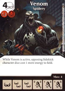 Venom - Spidery - Civil War - Dice Masters card