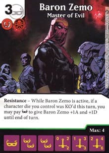 Baron Zemo - Master of Evil - Civil War - Dice Masters card