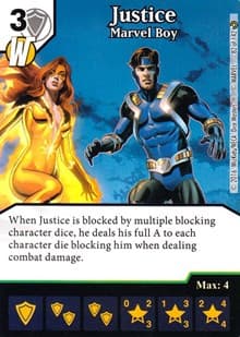 Justice - Marvel Boy - Civil War - Dice Masters card