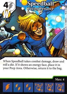 Speedball - Paying Penance - Civil War - Dice Masters card